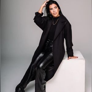 Leather Wide leg trouser